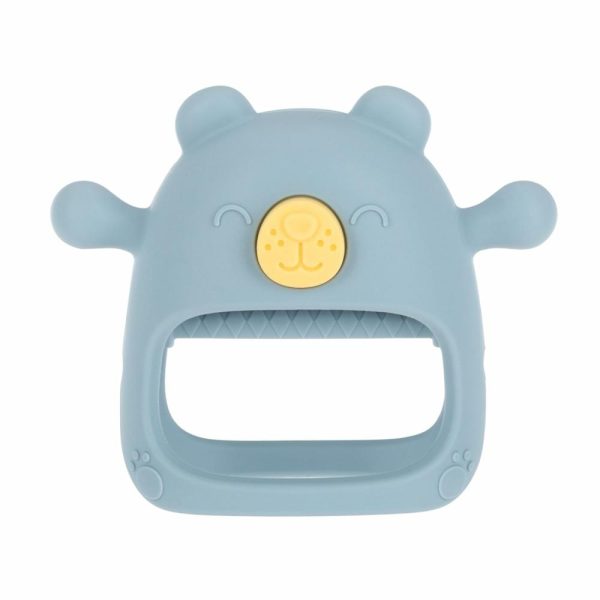 Chupetas |   Mitten de Silicone para Dentição – Anel de Dentição para Bebês – A Partir de 3 Meses – Urso Azul Chupetas Azul