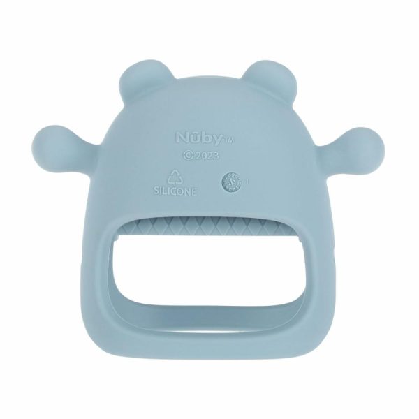 Chupetas |   Mitten de Silicone para Dentição – Anel de Dentição para Bebês – A Partir de 3 Meses – Urso Azul Chupetas Azul