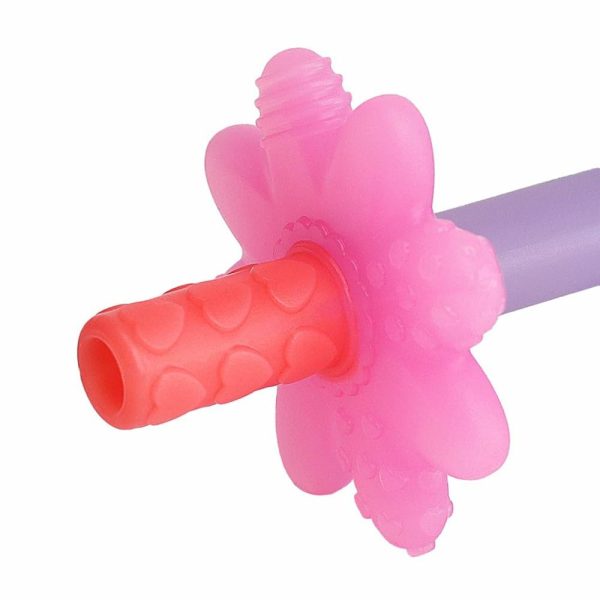 Chupetas |   Teether Tubo Teensy; Tubo de Dentição Texturizado e Oco para Bebês que Alcança os Dentes Frontais e os Molares Traseiros Feito de Silicone Macio (Arco-Íris Rosa) Chupetas Arco-íris Rosa