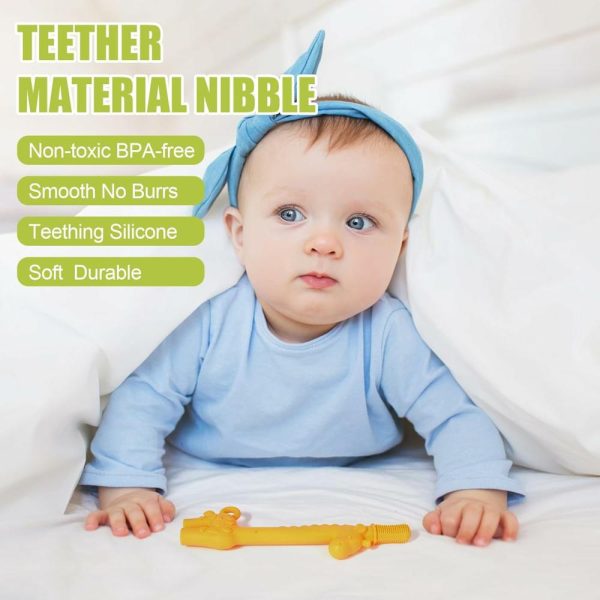 Chupetas |   Tubo Mordedor Giraffe Hollow – Brinquedos de Dentição para Bebês de 0 a 6 Meses – Mordedores de Silicone para Bebês de 6 a 12 Meses – Brinquedos Sensoriais para Bebês – Brinquedos de Mastigar para Bebês Chupetas Amarelo