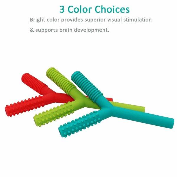 Chupetas |   Tubo Mordedor para Bebês de 3 a 6 Meses – Pacote com 3 Tubos de Silicone Oco para Crianças Autistas – Brinquedo em Forma de Y para Mordida – Brinquedos Mordedores para Bebês com Autismo – Ideal para Alívio de Dentição e Mastigação. Chupetas Chupetas