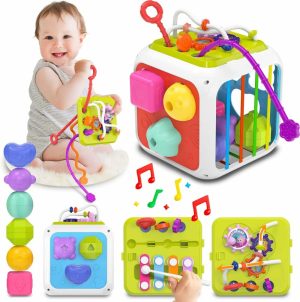 Cubos de Atividades |   Brinquedos Montessori para Meninas e Meninos de 1 Ano – Brinquedos de Classificação, Cubo de Atividades de Aprendizagem – Presentes de Aniversário para Meninos e Meninas de 1 Ano – Brinquedos para Bebês de 6 a 12 a 18 Meses – Brinquedos de Aprendizagem e Desenvolvimento 7 em 1 Cubos de Atividades Cubos de Atividades