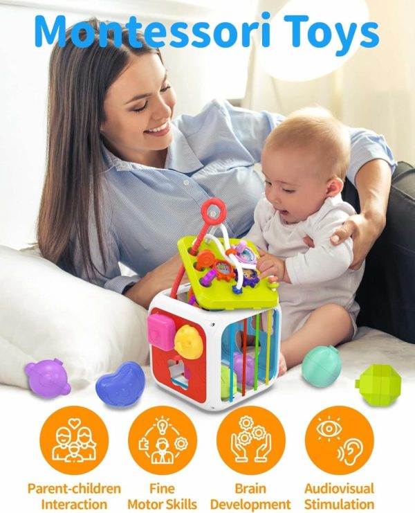 Cubos de Atividades |   Brinquedos Montessori para Meninas e Meninos de 1 Ano – Brinquedos de Classificação, Cubo de Atividades de Aprendizagem – Presentes de Aniversário para Meninos e Meninas de 1 Ano – Brinquedos para Bebês de 6 a 12 a 18 Meses – Brinquedos de Aprendizagem e Desenvolvimento 7 em 1 Cubos de Atividades Cubos de Atividades