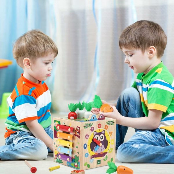 Cubos de Atividades |   Cubo de Atividades 8 em 1 para Meninos e Meninas a Partir de 18 Meses – Brinquedos Montessori de Madeira para Bebês – Brinquedos Educativos para Crianças Pequenas Cubos de Atividades Cubos de Atividades