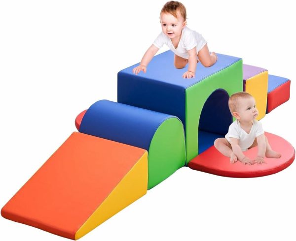 Escaladores Internos e Estruturas de Brincar |   Blocos de Escalada em Espuma para Crianças Pequenas – 7/10 Peças de Brinquedos de Escalada para Crianças de 1 a 3 Anos – Conjunto de Brincadeiras em Espuma com Túnel – Brinquedos de Escalada para Bebês e Crianças Pequenas – Ginásio de Brincadeiras Interno em Espuma (7 Peças-2) Escaladores Internos e Estruturas de Brincar Escaladores Internos e Estruturas de Brincar