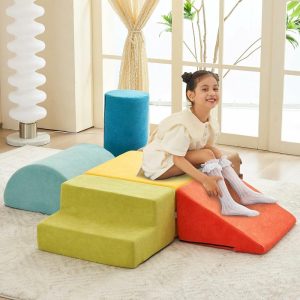 Escaladores Internos e Estruturas de Brincar |   Blocos de Espuma 6Pcs Equipamento de Brincadeira Macio Luxuoso Miss Fabric Brinquedos de Escalada para Crianças Pequenas Escalada Interna Brincadeira Macia para Crianças Pequenas Blocos de Escalada Leves para Bebês Crianças Escalada e Engatinhar Conjunto de Brincadeira de Espuma Escaladores Internos e Estruturas de Brincar Escaladores Internos e Estruturas de Brincar