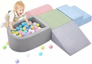 Escaladores Internos e Estruturas de Brincar |   Brinquedos de Escalada para Bebês de 1 a 3 Anos – Blocos de Espuma para Escalada e Piscina de Bolinhas para Bebês – Conjunto de 5 Peças de Brinquedos de Escalada de Espuma Macia para Bebês, Brinquedos de Escalada e Rastejamento com Blocos de Espuma (Bolas Não Inclusas) Escaladores Internos e Estruturas de Brincar Escaladores Internos e Estruturas de Brincar