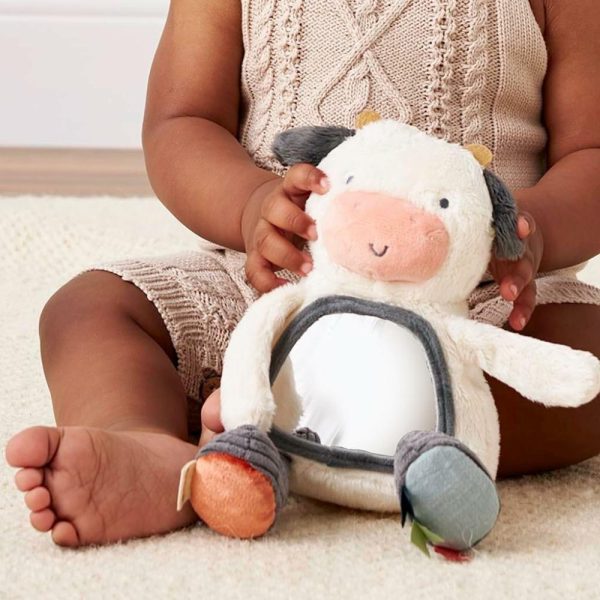 Espelhos |   Brinquedo Sensorial de Tummy Time com Espelho – Apresenta Sons de Amassar e Tilintar, Múltiplas Texturas e Espelho para Autodescoberta, Brinquedo Infantil para Idades a Partir de 0 Meses, Vaca Espelhos Espelhos