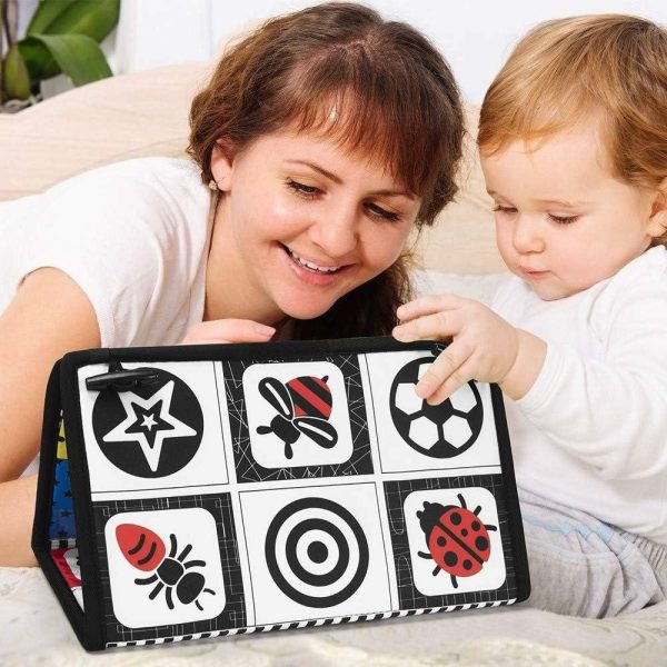 Espelhos |   Brinquedos de Espelho para Bebês Tummy Time com Mordedores – Brinquedos para Bebês em Preto e Branco de Alto Contraste para 0-6 Meses – Brinquedos Sensoriais de Desenvolvimento para Bebês e Recém-nascidos, Dobráveis para o Chão. Espelhos Espelhos