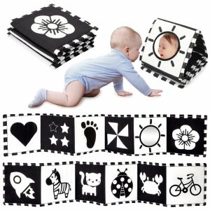 Espelhos |   Brinquedos para Bebês Preto e Branco 0-3 Meses | Brinquedos de Alto Contraste para Recém-Nascidos 0-3 Meses | Desenvolvimento Cerebral | Brinquedos para Tempo de Barriga | Livro Macio para Bebês | Brinquedos Infantis 0-6-12 Meses | Estimulação Visual | Presente Montessori Espelhos Espelhos