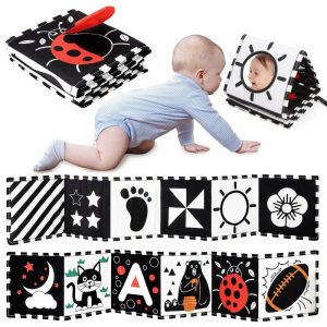 Espelhos |   Brinquedos para Bebês Preto e Branco  Brinquedos de Alto Contraste para Recém-Nascidos 0-3 Meses Desenvolvimento Cerebral  Brinquedos para Hora de Barriga  Livro Macio para Bebês  Brinquedos Sensoriais para Bebês 0-6-12 Meses Estímulo Visual Brinquedo Montessori Presente Espelhos Espelhos