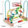 Labirintos de Contas |   Brinquedo de Labirinto de Contas para Crianças de 1 a 3 Anos – Brinquedos de Montanha-Russa Coloridos de Madeira – Brinquedos Educativos para Bebês – Presentes de Primeiro Aniversário para Meninos e Meninas Labirintos de Contas Labirintos de Contas