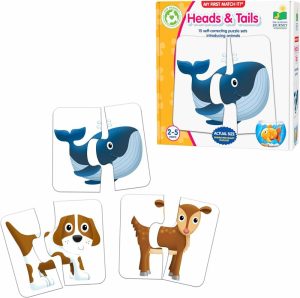 Materiais de Educação Infantil |   Meu Primeiro Jogo – Cabeça e Cauda – Quebra-Cabeças de Animais Auto-Corrigíveis com 15 Peças – Brinquedos Educativos para Crianças de 1 a 3 Anos – Brinquedos Premiados Materiais de Educação Infantil Materiais de Educação Infantil