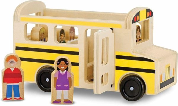 Veículos Motorizados |   Conjunto de Brinquedos de Ônibus Escolar de Madeira com 7 Figuras – Brincadeira de Faz de Conta – Brinquedos Clássicos para Crianças Veículos Motorizados