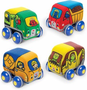 Veículos Motorizados |   Veículos de Construção com Retrocesso – Conjunto de Brinquedos Macios para Bebês com 4 Veículos – Carros para Bebês – Brinquedos de Construção – Carros com Retrocesso para Bebês a Partir de 9 Meses Veículos Motorizados Embalagem Padrão