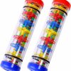 Chocalhos e Anéis de Pelúcia |   2 Pacote de Instrumento Musical Rainmaker Rain Stick para Bebês, Crianças e Meninos – Tubo de Chocalho de 8 Polegadas, Brinquedo Shaker Rainstick Chocalhos e Anéis de Pelúcia Chocalhos e Anéis de Pelúcia