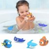 Brinquedos de Banho |   Brinquedos de Banho para Crianças, Brinquedos de Água em Forma de Tubarão, 4 Peças de Brinquedos para Bebês na Piscina, Presentes de Aniversário para o Verão, Atividades na Piscina Brinquedos de Banho Brinquedos de Banho