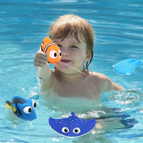 Brinquedos de Banho |   Brinquedos de Banho para Crianças, Brinquedos de Água em Forma de Tubarão, 4 Peças de Brinquedos para Bebês na Piscina, Presentes de Aniversário para o Verão, Atividades na Piscina Brinquedos de Banho Brinquedos de Banho