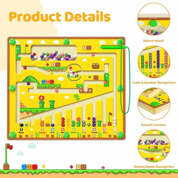 Brinquedos de Classificação e Empilhamento |   Quebra-Cabeça Magnético de Cores e Números – Brinquedos Montessori para Crianças a Partir de 3 Anos – Tabuleiro Ativo de Madeira – Brinquedos Educativos para Atividades na Pré-Escola – Presentes para Crianças, Meninos e Meninas de 3 a 5 Anos. Brinquedos de Classificação e Empilhamento Brinquedos de Classificação e Empilhamento