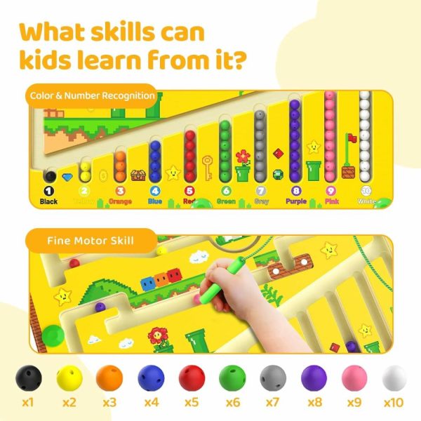 Brinquedos de Classificação e Empilhamento |   Quebra-Cabeça Magnético de Cores e Números – Brinquedos Montessori para Crianças a Partir de 3 Anos – Tabuleiro Ativo de Madeira – Brinquedos Educativos para Atividades na Pré-Escola – Presentes para Crianças, Meninos e Meninas de 3 a 5 Anos. Brinquedos de Classificação e Empilhamento Brinquedos de Classificação e Empilhamento