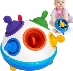 Brinquedos de empurrar e puxar |   Brinquedos Montessori para Meninos e Meninas de 1 Ano – Brinquedos Sensoriais para Crianças, Brinquedos Antiestresse, Brinquedos de Viagem Giratórios para Presentes de 1 Ano, Brinquedos de Desenvolvimento Precoce para Crianças de 1 a 3 Anos, Brinquedos para Bebês de 12 a 18 Meses, Presente de Aniversário. Brinquedos de empurrar e puxar Brinquedos de empurrar e puxar