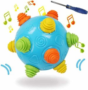 Bolas |   Brinquedo de Bola Musical para Bebês e Crianças Pequenas – Bola que se Move e Rasteja, Brinquedos Sensoriais de Aprendizado com Bolas que Saltam, Presente Ideal para Meninos e Meninas Bebês – Diversão Sem Fim para Crianças Bolas Azul