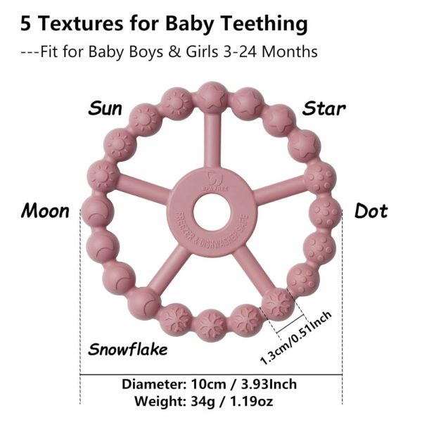 Chupetas |   Conjunto de 3 Chupetas de Anel – Brinquedos de Silicone para Alívio da Dentição de Bebês de 0 a 6 Meses – Mordedores para Bebês de 6 a 12 Meses e 12 a 24 Meses – Brinquedo Fácil de Segurar para Alívio da Dentição – Roxo, Rosa e Branco Chupetas Chupetas