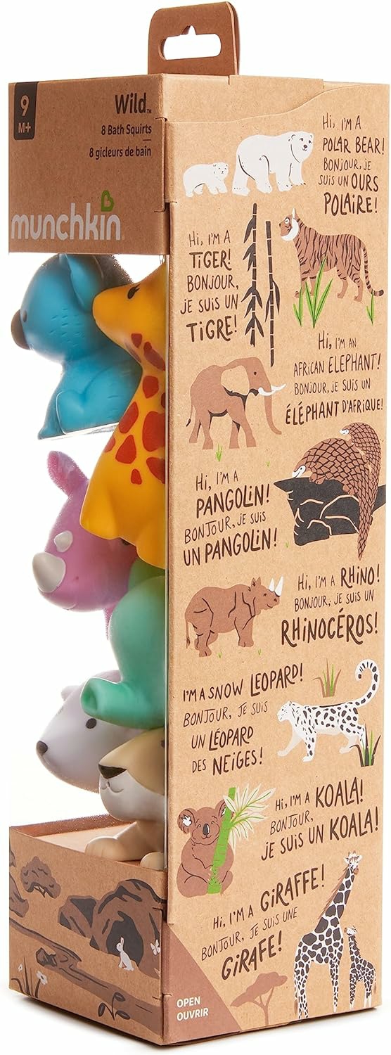 Brinquedos de Banho |   Brinquedos de Banho para Bebês e Crianças Pequenas com Animais Selvagens – Pacote com 8 Peças Brinquedos de Banho Brinquedos de Banho